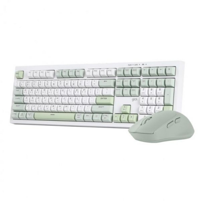 지클릭커 오피스프로 WMK50 사일런스 M 무소음 무선 블루투스 108 키보드 마우스 세트 (Greenwich), 일반형