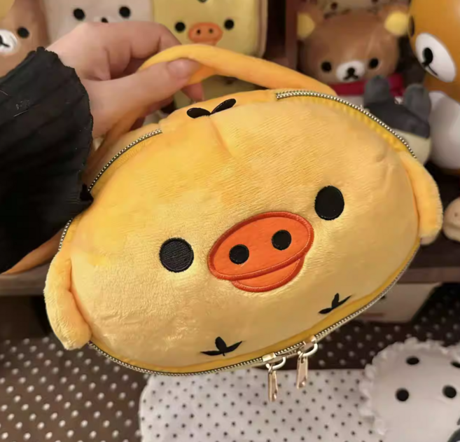 리락쿠마 키이로이토리 파우치 캐릭터 화장품 여행용 미니 수납 파우치