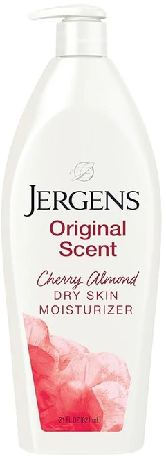 Jergens 체리 아몬드 에센스로 만든 오리지널 향기의 드라이 스킨 바디 모이스처라이저 21온스, 1, 621ml - 쿠팡