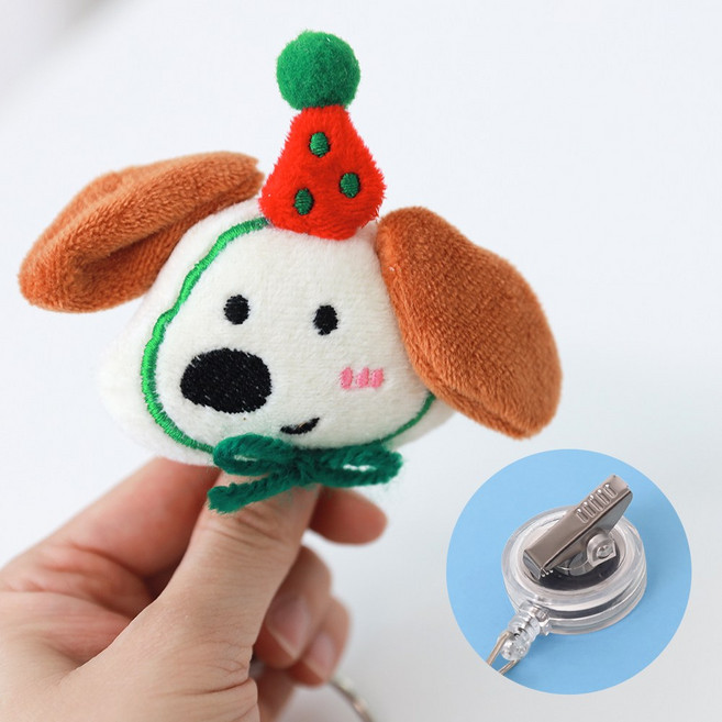 너스키니 추카파티 몽실인형 ver.7 테이프걸이 간호사 강력 집게형 캐릭터 출입증 간호사용품 사원증 목걸이 인형 릴홀더 테이프걸이, 추카노랑댕댕