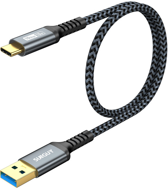 SUNGUY USB C타입 고속 충전 케이블 데이터 전송 10Gbps 18W, 1개, 그레이, 0.5m