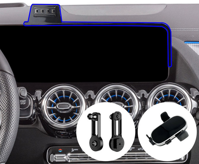 윙가디움 벤츠 A클래스 GLA CLA GLB EQA EQB 19년이후 차량용 스크린 거치대 마운트 세트, A/GLA/CLA/GLB (19~) 스크린 (A세트), 1세트