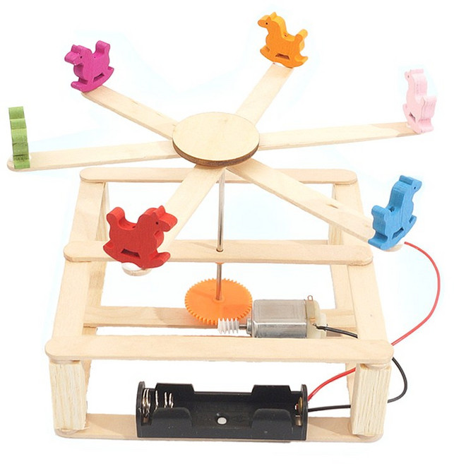 빅드림(티처스) STEAM 과학교구 조립 장난감 DIY 실험키트 과학실험키트, 33-나만의 회전목마 (R-11)