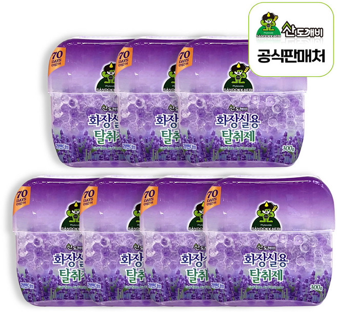 산도깨비 화장실용 탈취제 라벤더향, 300g, 7개