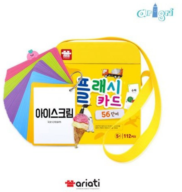 아리아띠 유아 한글 낱말 플래시카드 세트, 혼합색상, 1개