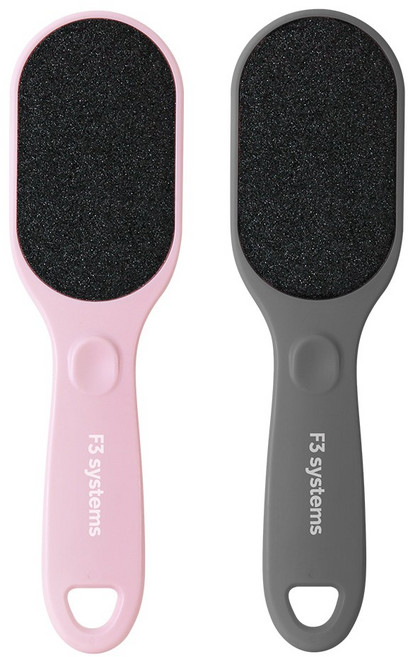 F3 와이드 점보 샌드 풋파일 마른발 발각질 제거기 핑크 & 그레이, 1개, 2개입