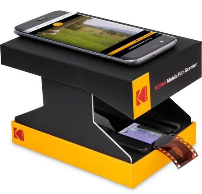 KODAK 모바일 필름 스캐너 Fun Novelity 스캐너를 사용하면 스마트폰 카메라를 사용하여 오래된 35mm 슬라이드를 스캔하고 재생할 수 있습니다 골판지 플랫폼 친환경, 없음, 단일