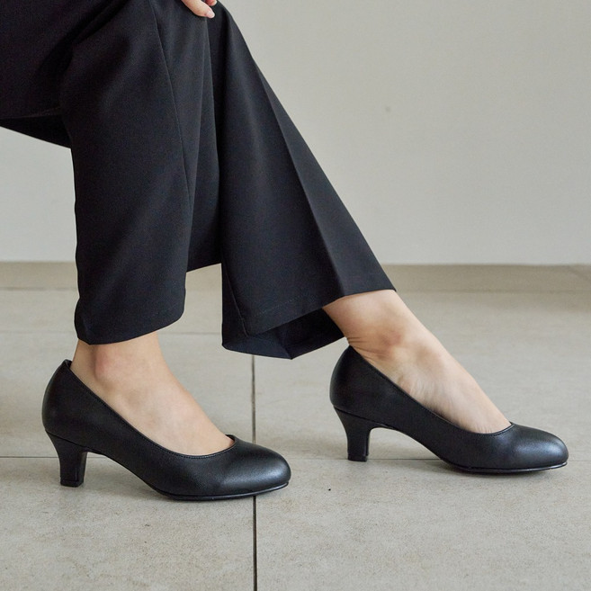 더웨이나인 여성 면접 구두 승무원 발편한 펌프스 빅사이즈 둥근코 고급