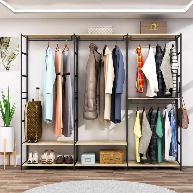 도노스틸 올리카 A4 철제드레스룸 시스템행거 연결옷장 깊이 40cm, 블랙