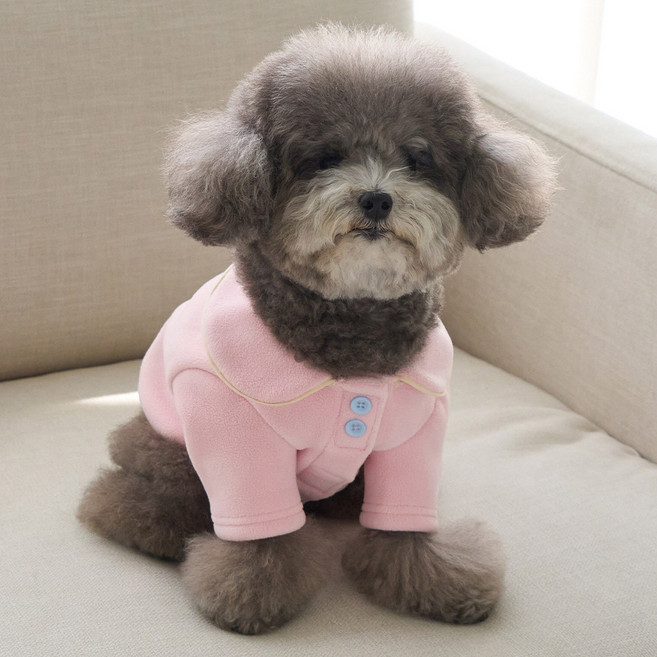 베니즈 슈크림 플리스 점퍼 아우터 강아지 겨울옷, 1개, 핑크