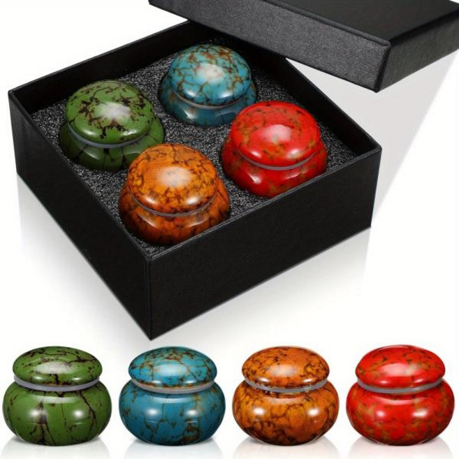 스너그데이즈 인간 유골 소형 유골함 4개 세트 추모용 세라믹 미니 유골함 인간 애완동물 유골 장례용 용