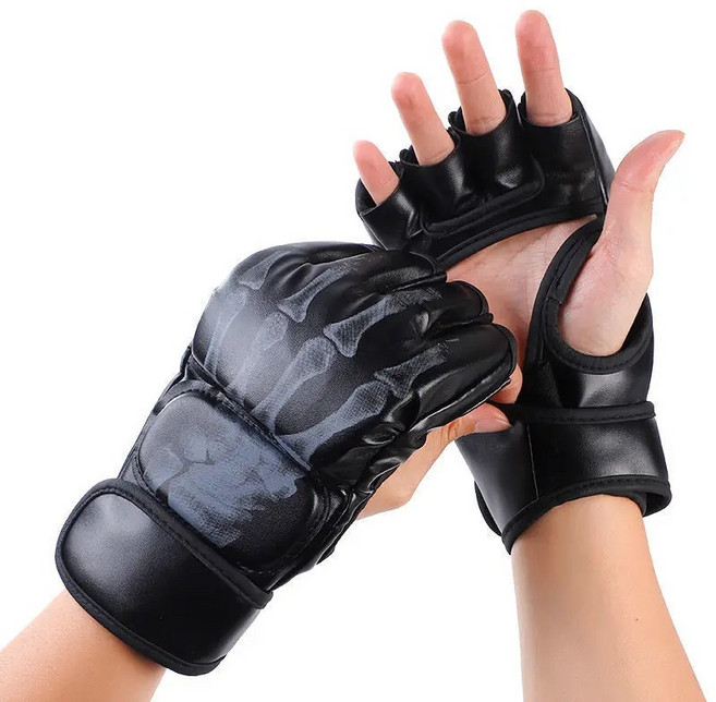 MMA 권투 장갑 세미 손가락 UFC 태권도 훈련 남여 샌드백 모델 가라데, 05 Black Ghost hand style