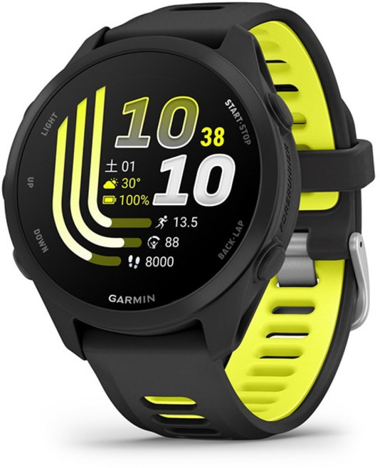 가민 Forerunner 170 포어러너 Black/Amp Yellow 블랙/앰프 옐로우 43mm 실리콘 밴드 AMOLED 유기 EL 경량 러닝 GPS 워치 Suica 지원