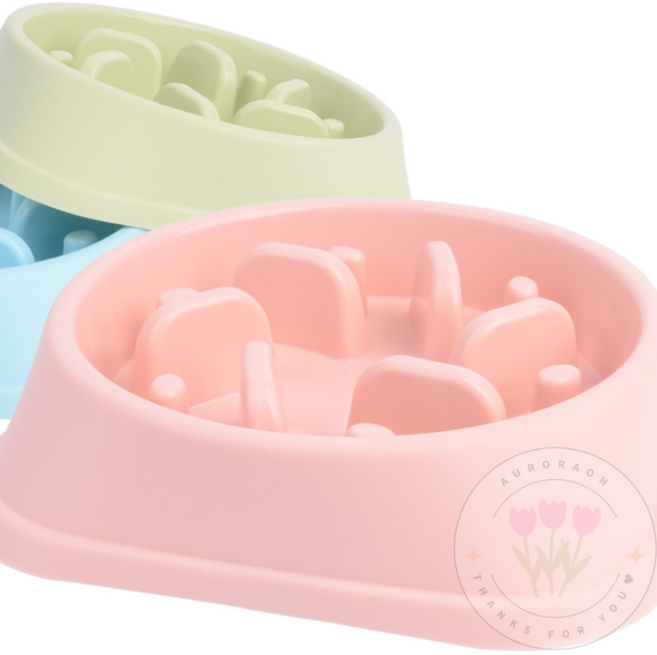 오로라온 반려동물 다이어트 밥그릇 강아지밥그릇, 1개