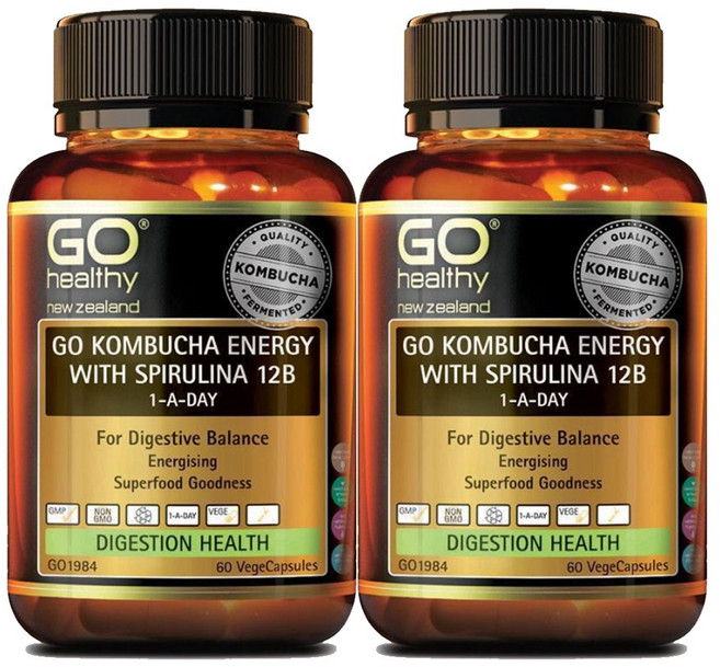 고헬씨(Go Healthy) 고헬씨 콤부차 에너지 + 스피루리나 12B 60 베지캡슐 X 2개, 1세트, 120정