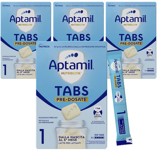 압타밀 탭스1 단계 스틱분유 (21스틱) 4박스, 4개, 21개입