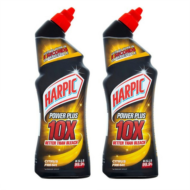 Harpic 하픽 파워 플러스 시트러스향 화장실 변기 청소 클리너 젤 750ml 2팩