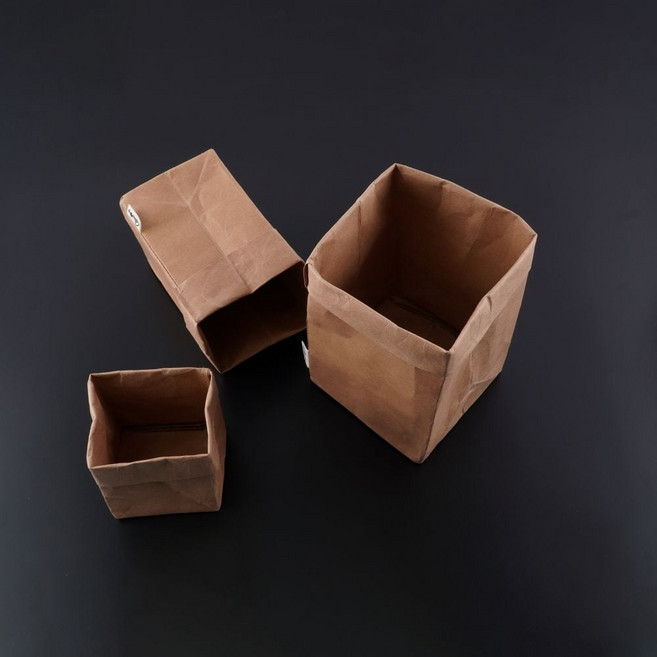 다용도 세탁 가능 크래프트지 수납백 대용량 냉장고 주방 수납함, M, M, 1개