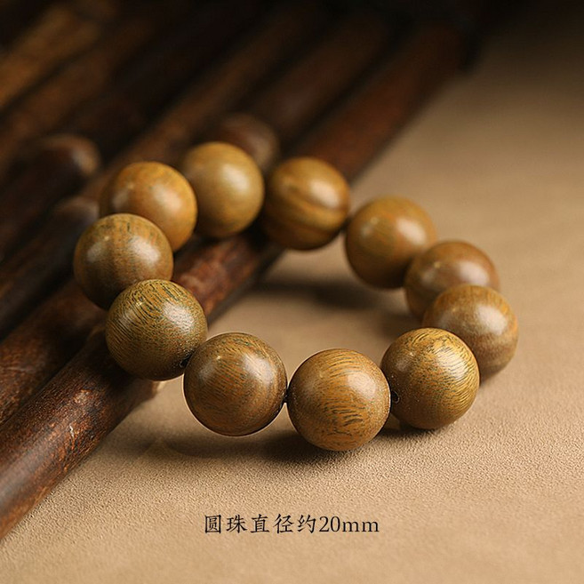 天然綠檀木手串佛珠, 1個, 沉水綠檀2.0cm【12顆】顆