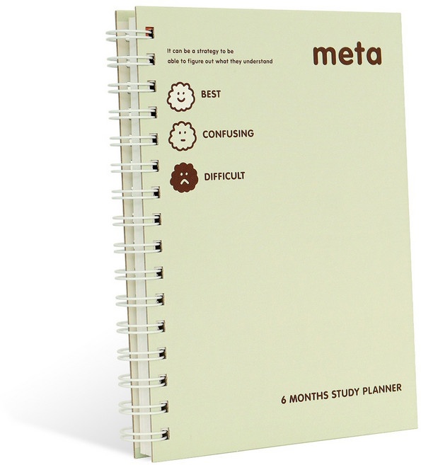 인디고 혼자공부 메타 스터디 플래너 6개월용, 민트, 1개