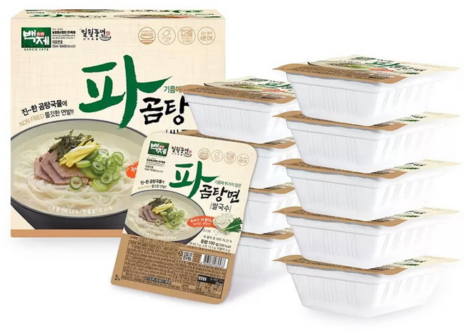 백제 파곰탕면 쌀국수, 100g, 20개