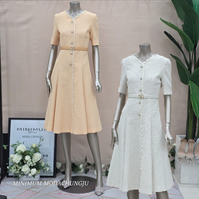 미니멈 MD 트위드 브이넥 플레어원피스 MD MMYBAWO4370 M_CJ