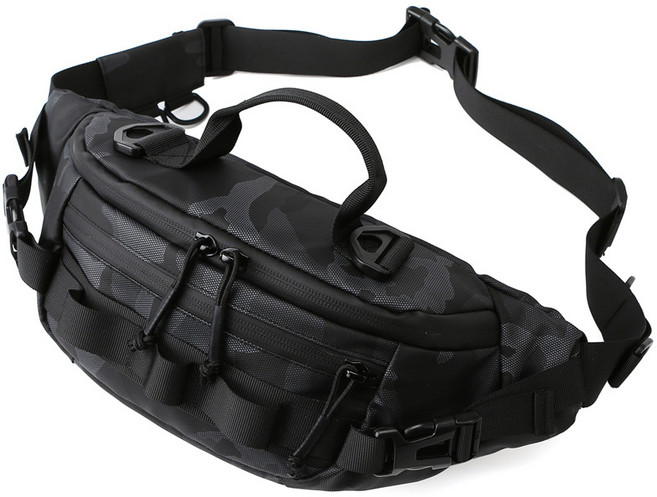 행운을파는낚시 다용도 루어 힙색 루어 가방 보조 슬링백 크로스백 배스 루어, 그레이 밀리터리