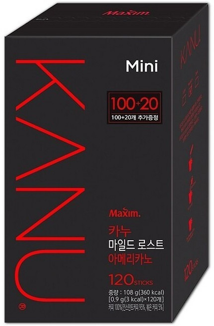 맥심 카누 미니 마일드 100T+20T, 900mg, 120개입, 1개