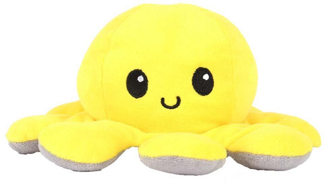 펫홀릭 반전매력 튼튼문어 양면 노즈워크 인형, 옐로우, 1개