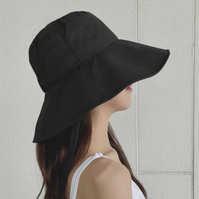 위드올리비아 챙넓은 바스락 턱끈 벙거지모자