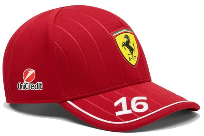 페라리 Scuderia Ferrari 샤를 르클레르 베이스볼 캡 2025 모자 공식 오피셜 F1, 단일 옵션, 1개