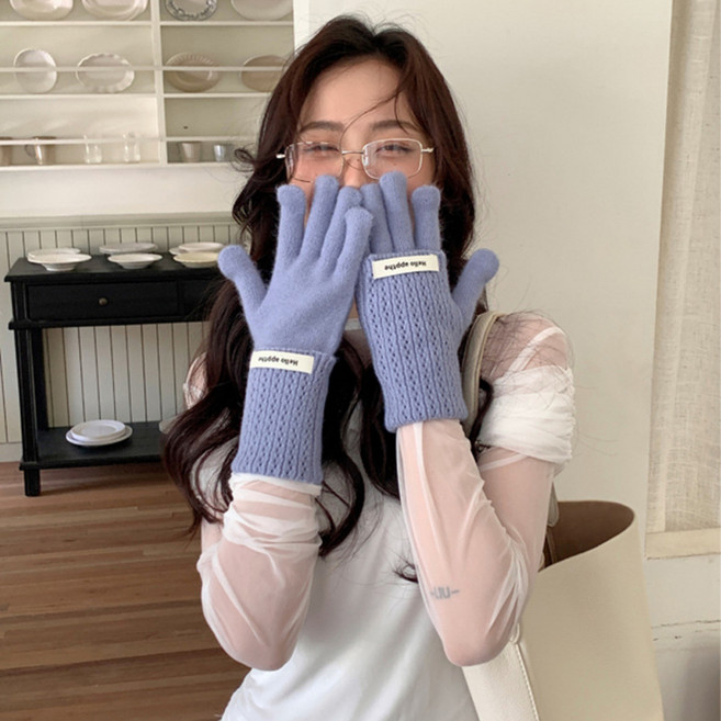 바닐라모먼트 2in1 롱니트장갑 핑거홀 스마트폰터치 워머