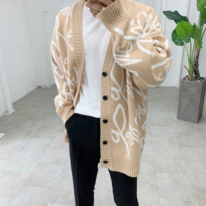 스트릿제이 영문 필기체 가디건