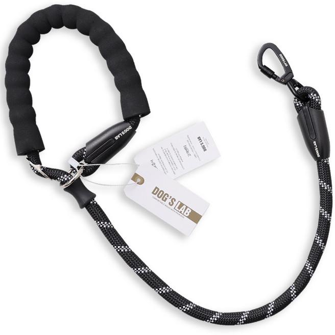 독스랩 숏리드줄 중형견 대형견 로프, 블랙, 1개