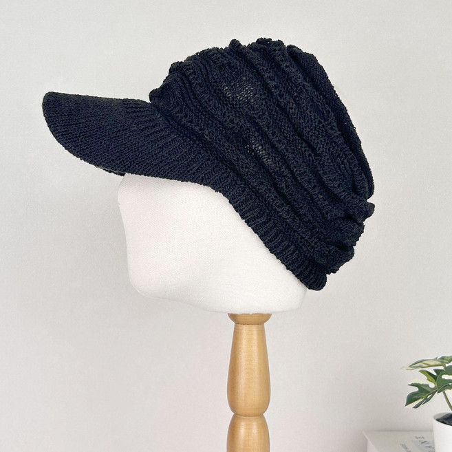 플러스햇 봄 여름 밴드 면 니트 챙 모자 여성 중년 산책 등산 골프 나들이