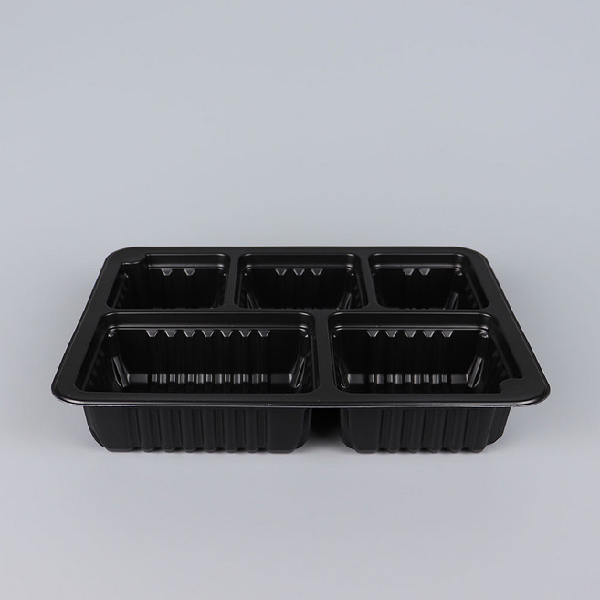 PP 실링용기 700-5 중형 AJ 70호 5칸 검정, 1개, 600개