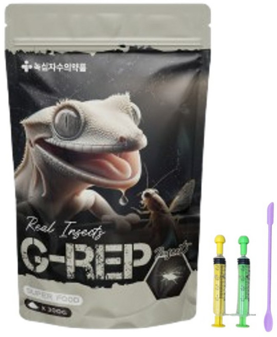 지렙 슈퍼푸드 인섹트 주사기포함 G-rep 게코 크레 비어디 파충류 사료 밥 먹이, 1개, 300g