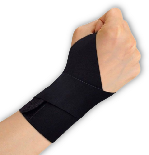 스타일트리 편안한 고정력 고탄력 슬림 듀얼 손목 보호대, 블랙, 2개