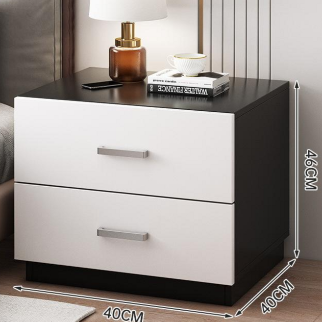 협탁 심플 모던 침대 옆 수납장 침실 침대 옆장 침대장, 1개, 흑백