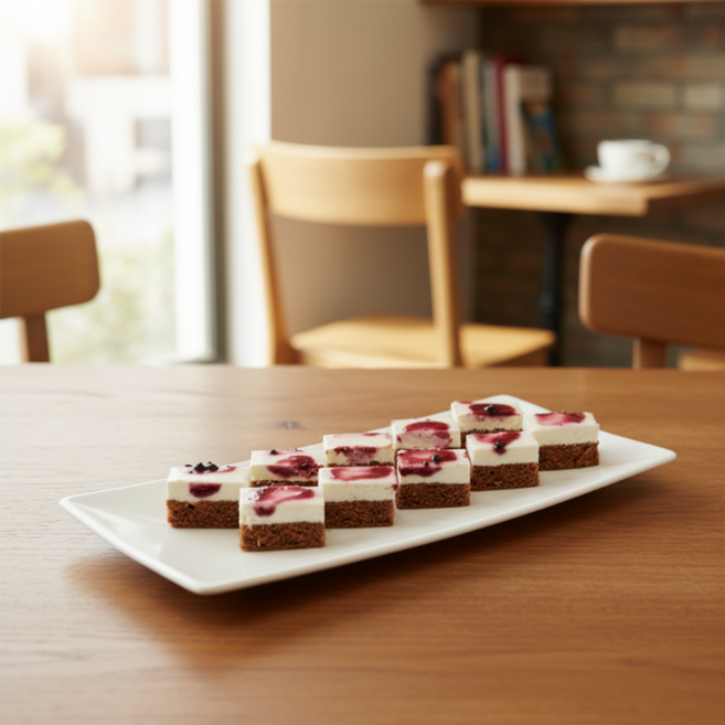 레헴 블루베리요거트 조각 케이크(50조각) 회사간식 기업행사 단체모임 아이들간식 조각케익 [원산지:국산], 1세트, 490g