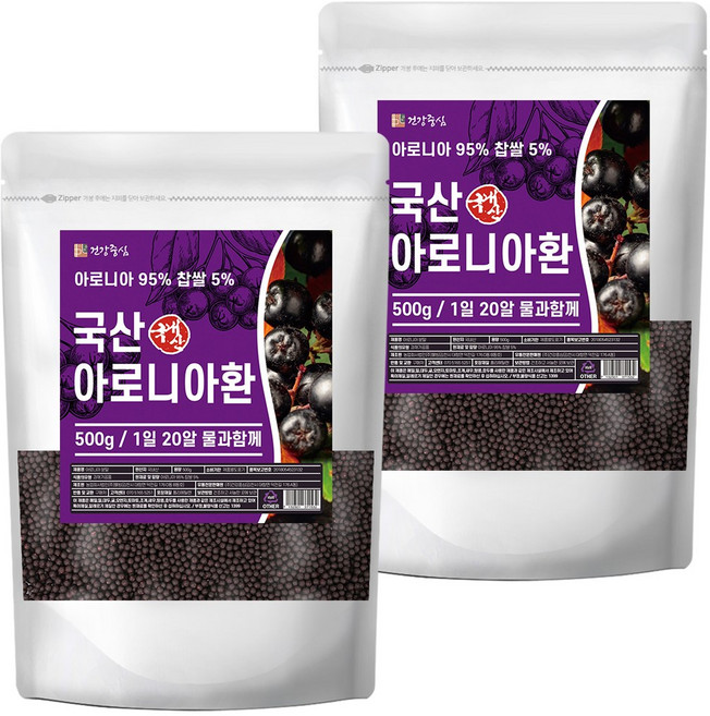 건강중심 국산 아로니아 환 95% 고함량, 2개, 500g