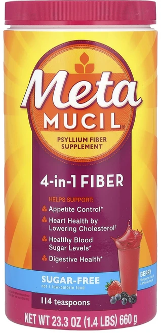 Metamucil 4-In-1 식이섬유 베리 660g(1.4lb), Metamucil4In1식이섬유베리660g14lb, 660g, 1개 - 쿠팡