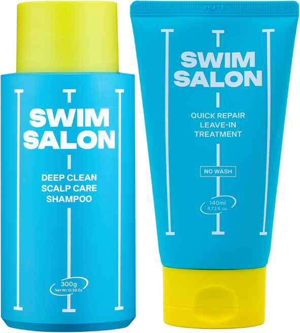 스윔살롱 수영 샴푸300g + 트리트먼트 140ml 염소제거 탈모완화 수영장 헤어케어 세트, 1세트