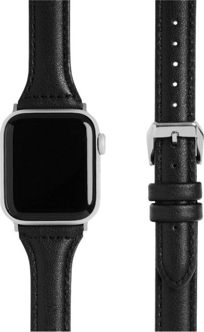 티엑스엘엑스 애플워치 호환 슬림 볼륨 가죽 스트랩, 블랙, 1개