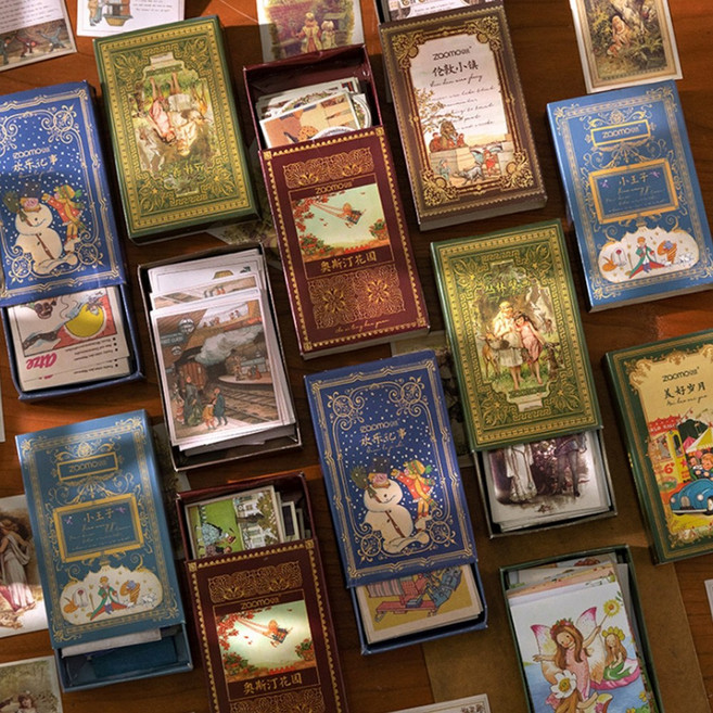 빈지티 동화 어린왕자 소녀 그림 다꾸 스티커 다이어리꾸미기, 6.숲속공주 (ST-1721)