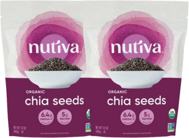 누티바 프리미엄 로 블랙 치아 시드, 2개
