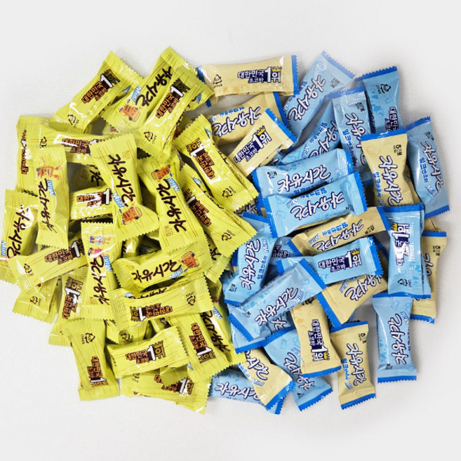 해태 자유시간 미니 밀크엔조이+오리지널 혼합 대용량 단체 모임 행사 간식, 30개, 7.5g