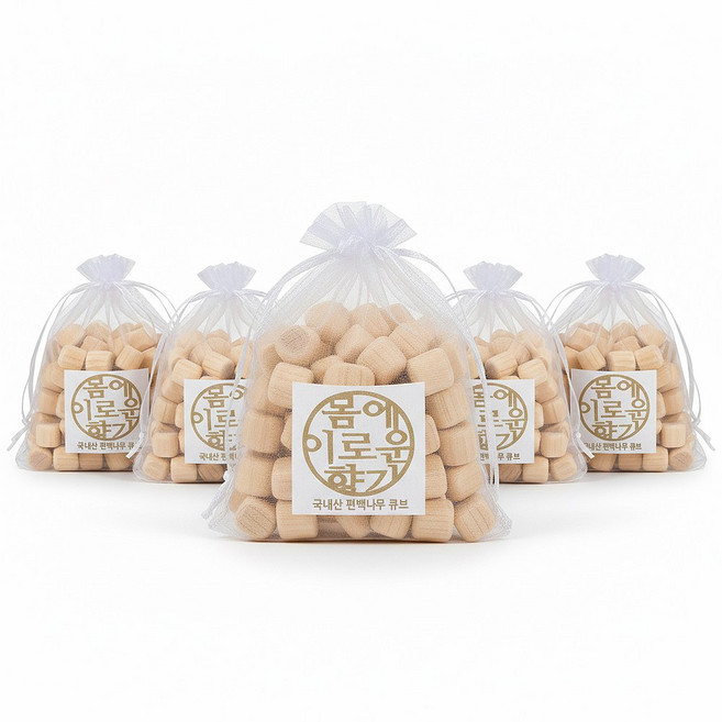 몸에이로운향기 천연 탈취제 방향제 편백큐브칩 절단계피 팔각향, 편백나무큐브, 5개, 45g