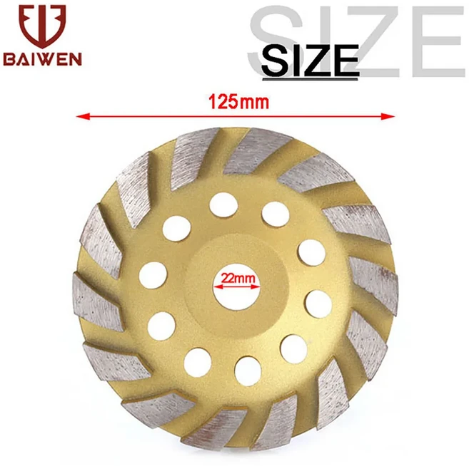 다이아몬드 그라인딩 디스크 연마 그라인더 휠 도구 볼 모양 콘크리트 타일 화강암 연마 도구 100mm 125mm, 04 125mm
