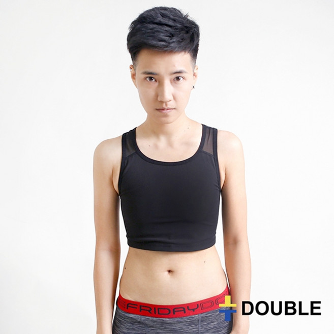 DOUBLE束胸 台南店 COOL MESH套頭半身束胸 U領全網眼設計 透氣舒適